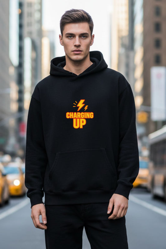 ZUPPI Full Power Anime Oversized Hoodie Black — oversized anime hoodie for men India