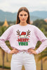 Reindeer Antler Merry Oversized Sweatshirt