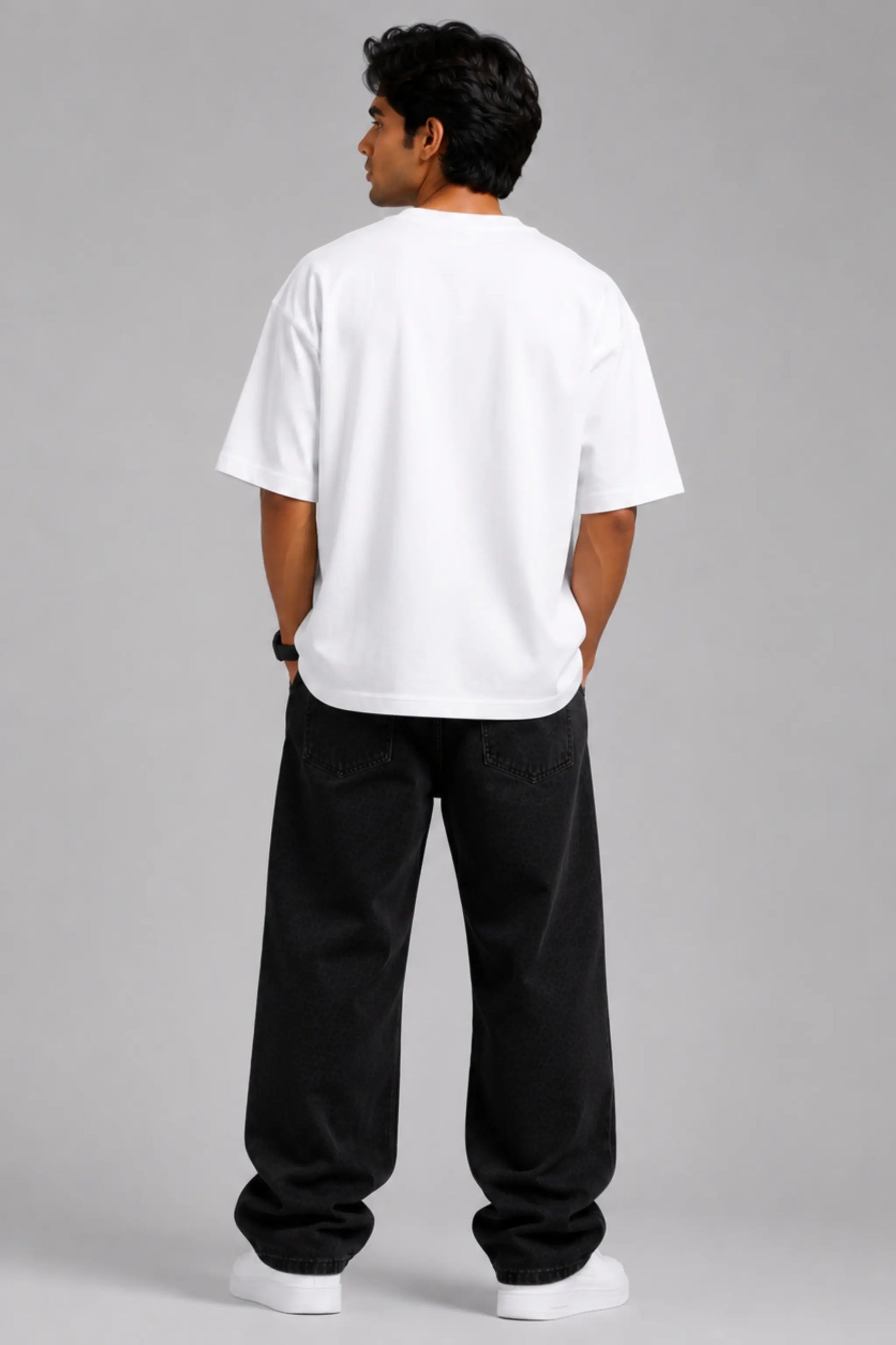 B.R. Ambedkar Oversized T-Shirt — Plain Back View | JUNOSHI
