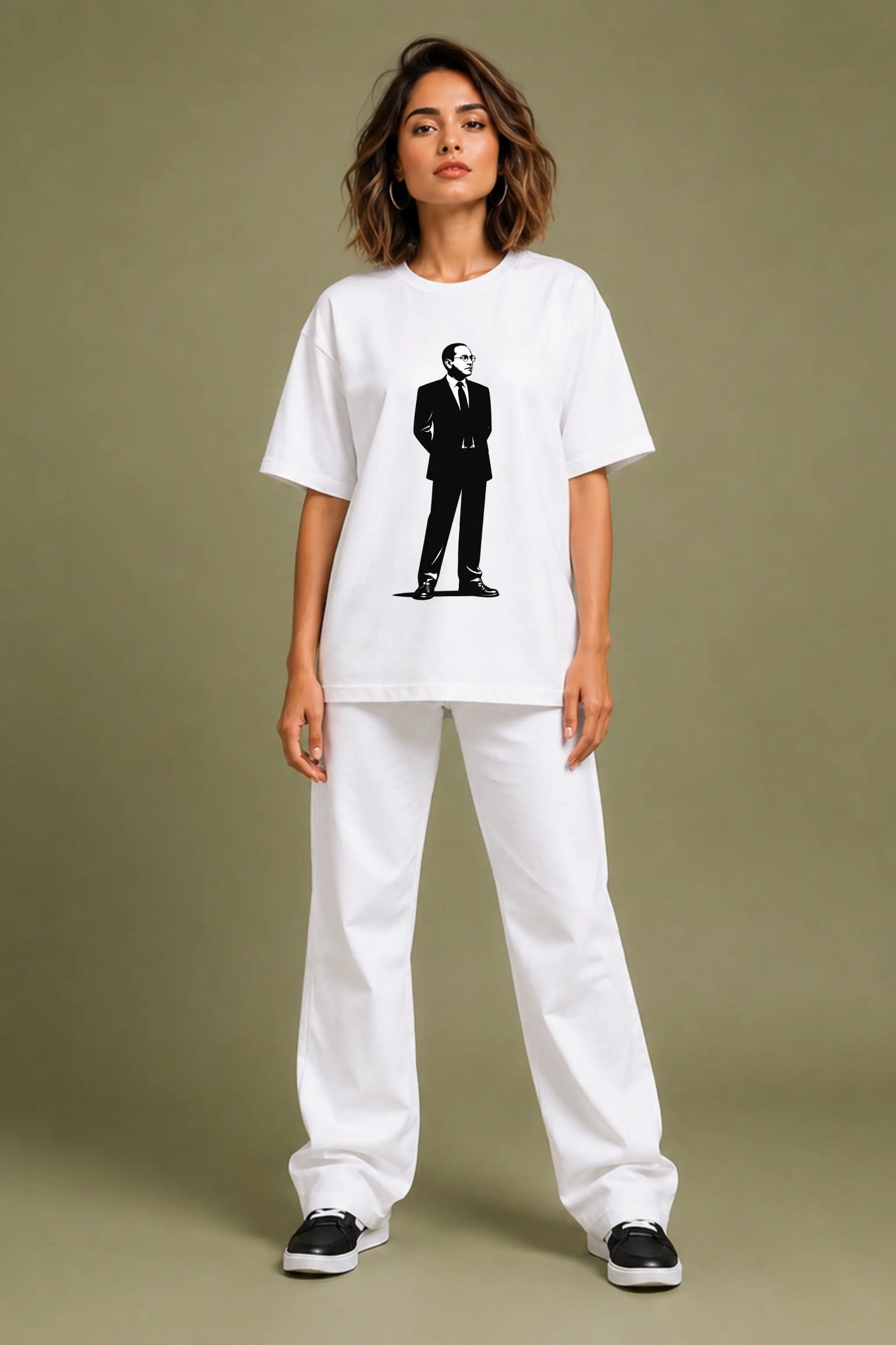 Educate Agitate Organise — Ambedkar Oversized Tee for Women | JUNOSHI