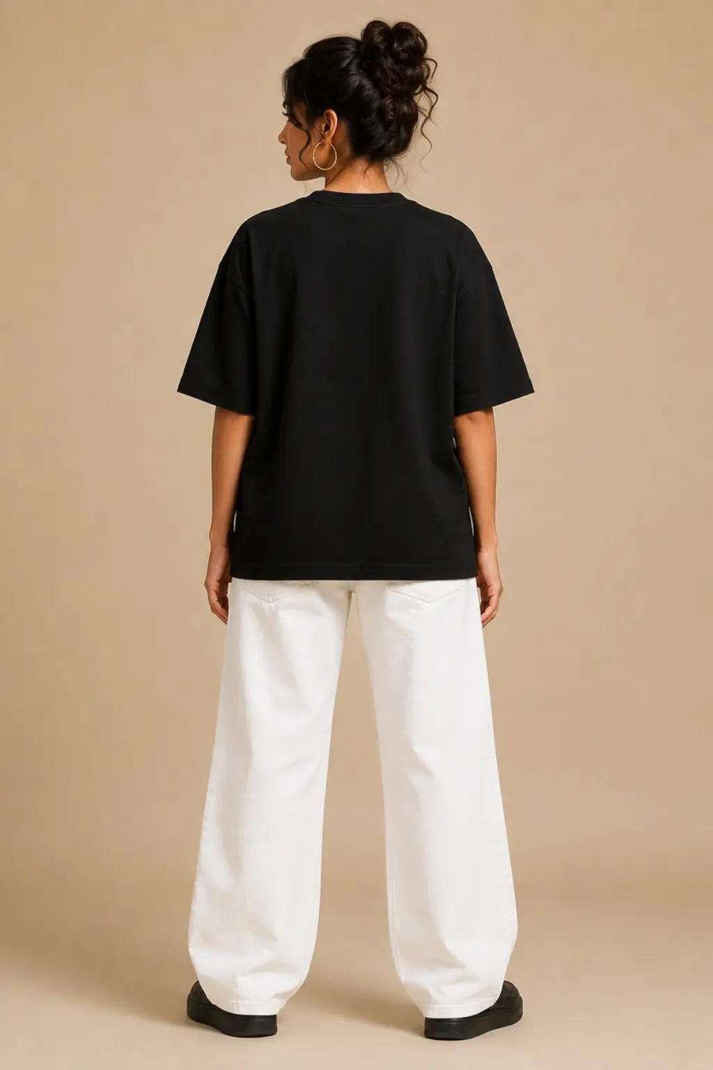 Bappa Aala Yeto To Ganesha Oversized T-Shirt Back View — Women