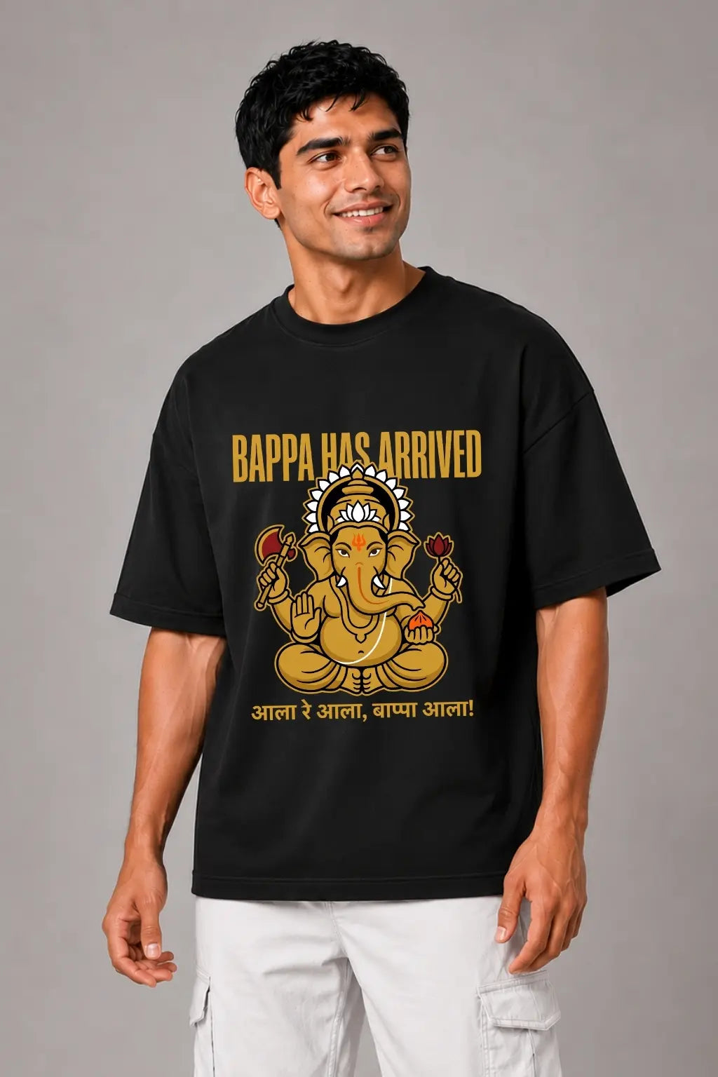 Bappa Has Arrived — Ganesh Chaturthi Oversized Tee for Men