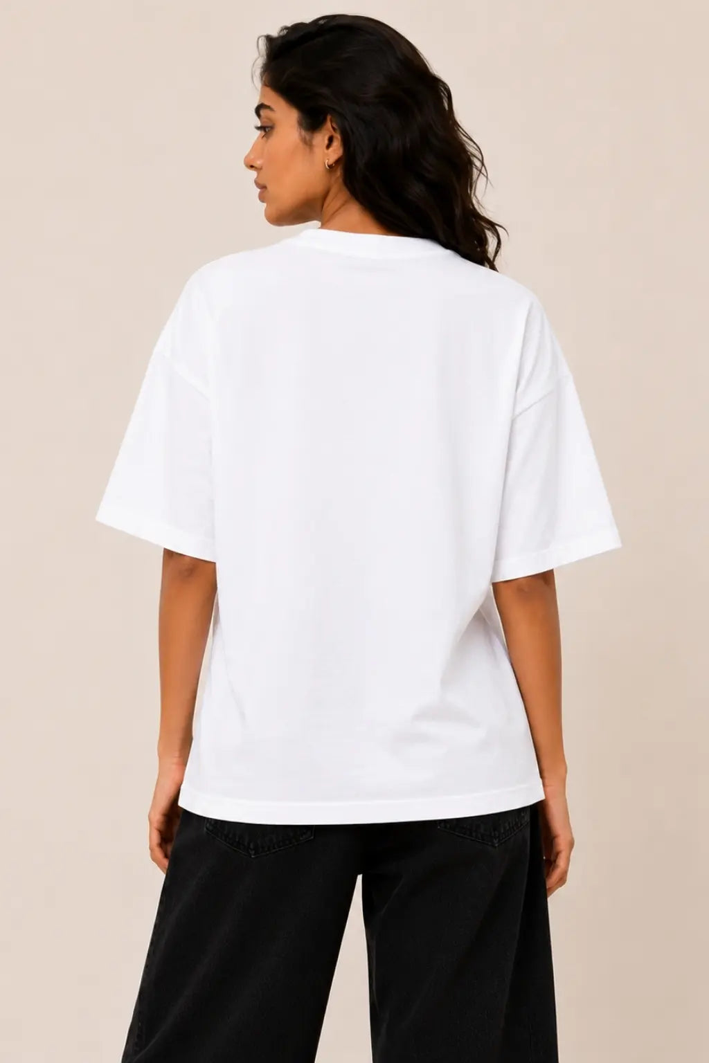 Bholenath Mahadev Oversized T-Shirt for Women — Back View | JUNOSHI