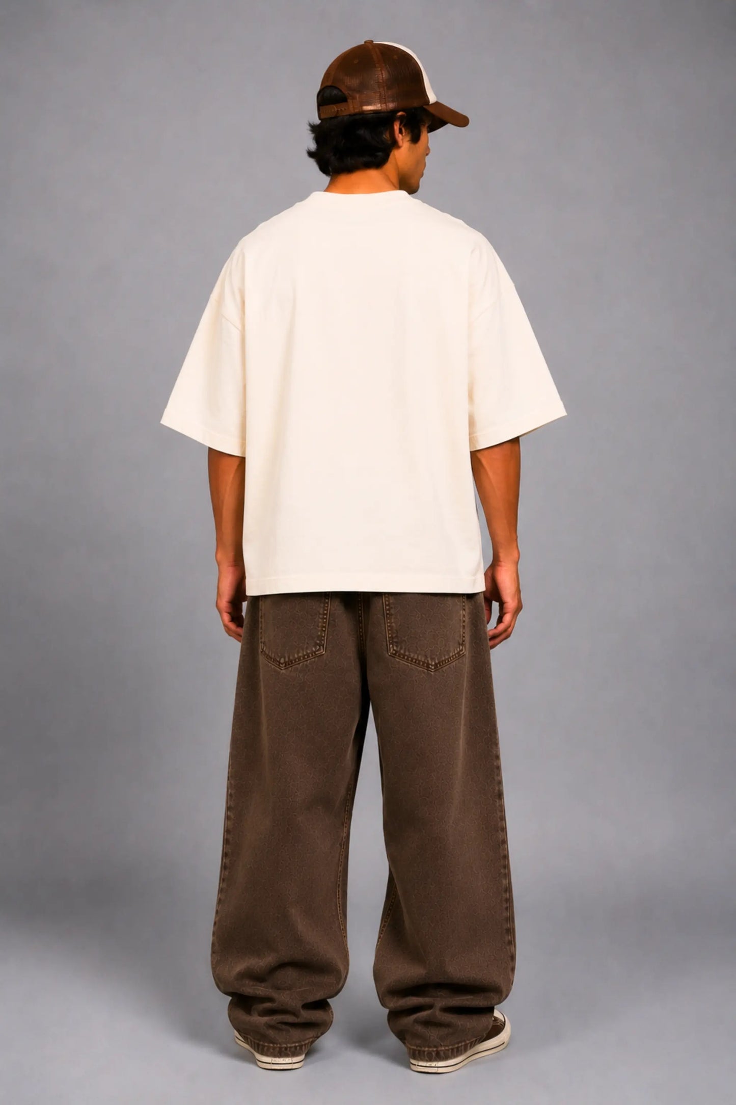 Built Like A Tank Oversized Terry Tee — Plain Back View | JUNOSHI