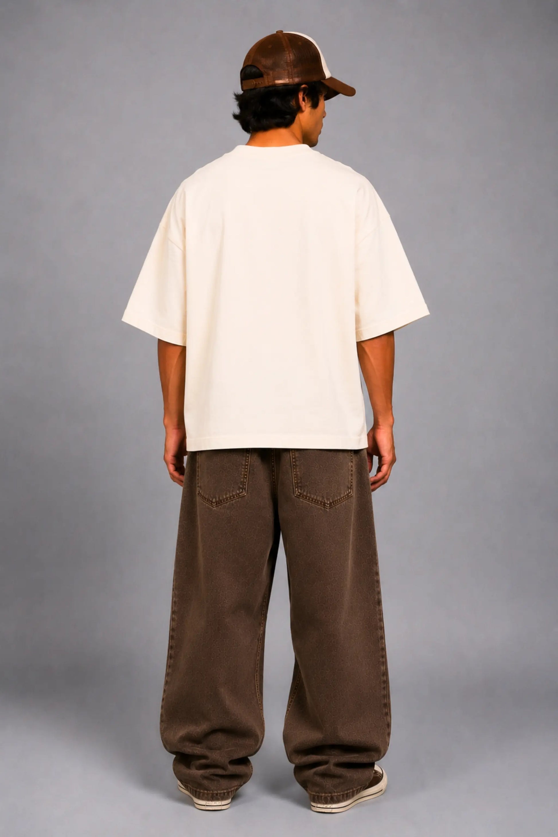 Built Like A Tank Oversized Terry Tee — Plain Back View | JUNOSHI