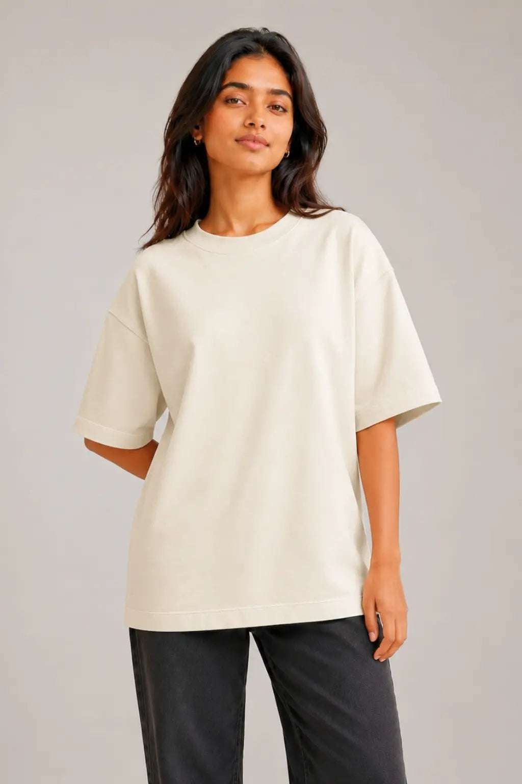 Built To Breathe — Oversized Terry Tee Front View for Women | JUNOSHI