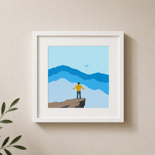 Chase The Unmarked Road — Wanderlust Framed Poster Close-Up Detail White Frame| JUNOSHI