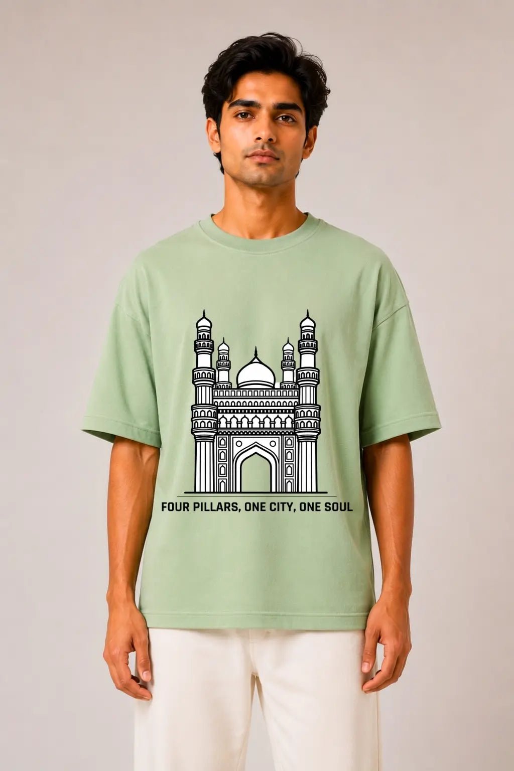 Four Pillars — Hyderabad Pride Oversized Tee for Men