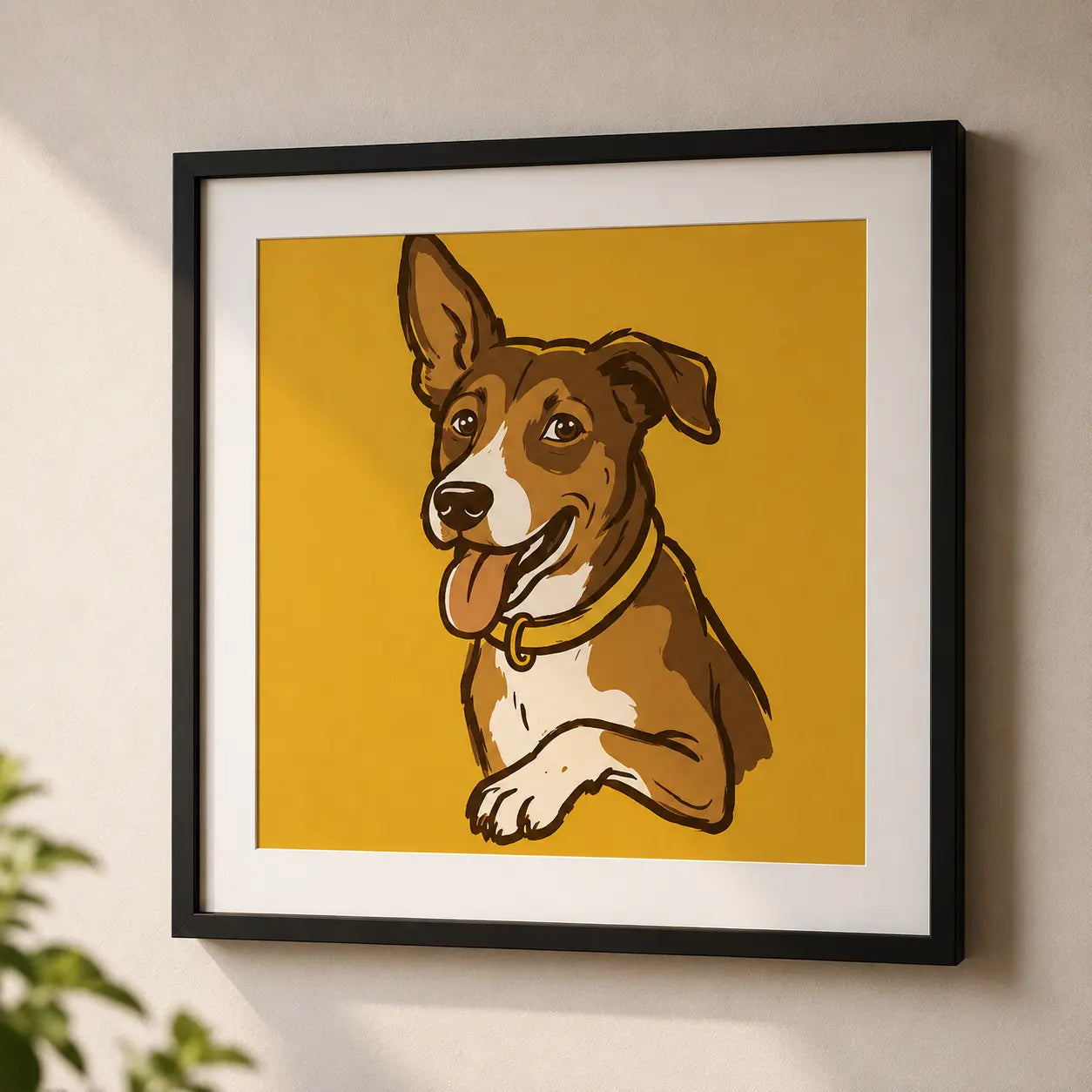 Galli Ka Raja — Framed Street Dog Art Close-Up | JUNOSHI