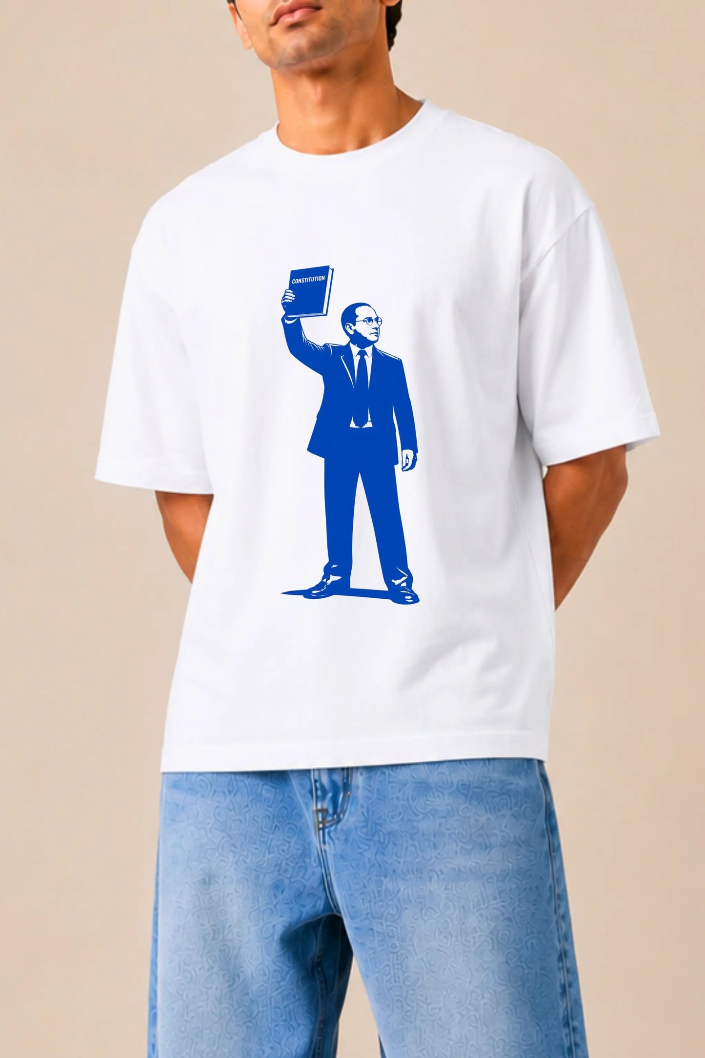 He Wrote It — Ambedkar Streetwear Print Closeup Oversized Tee | JUNOSHI