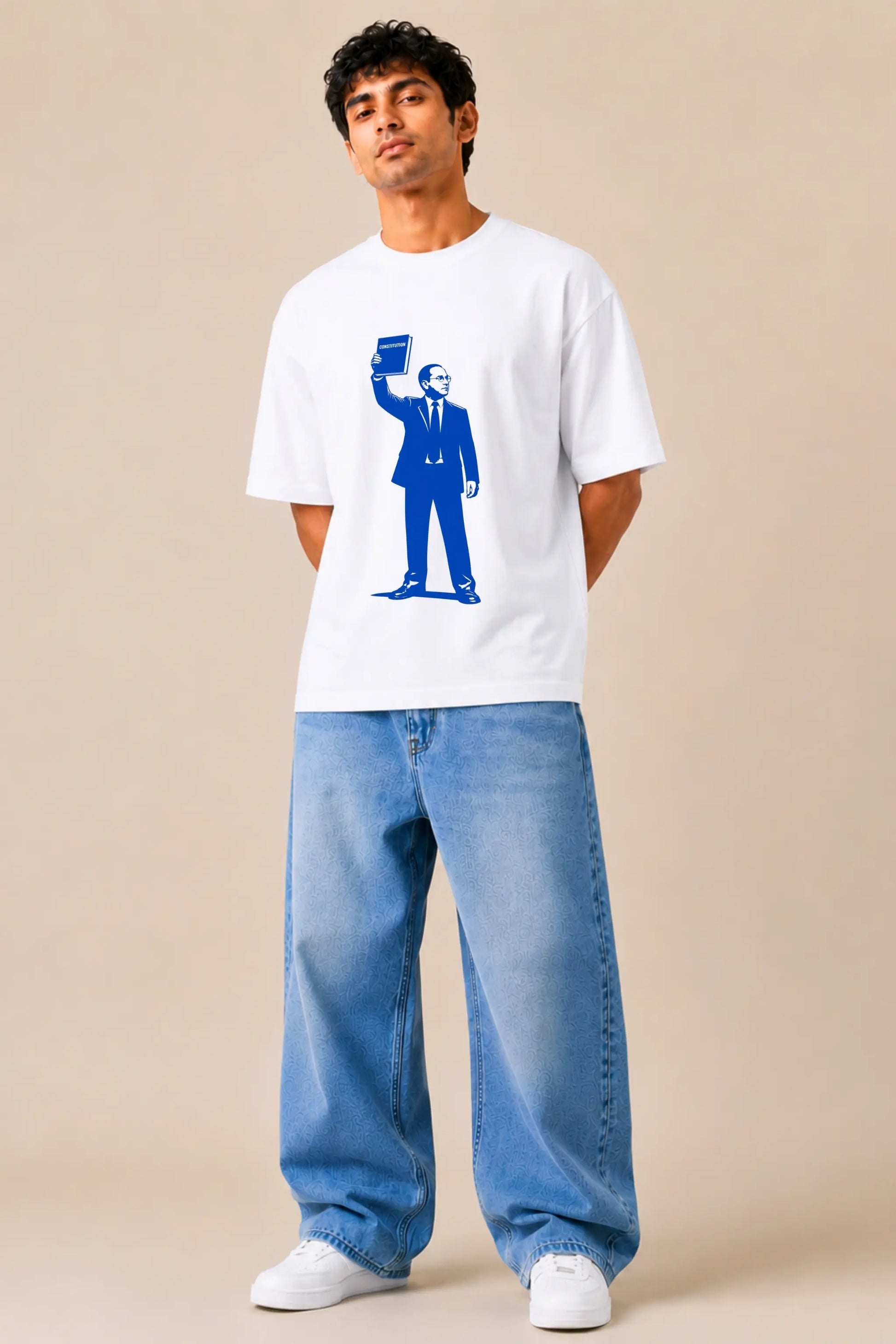 He Wrote It — Ambedkar Constitutional Pride Oversized Tee for Men | JUNOSHI