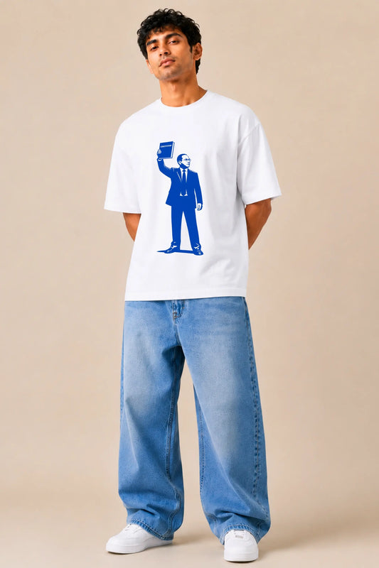 He Wrote It — Ambedkar Constitutional Pride Oversized Tee for Men | JUNOSHI