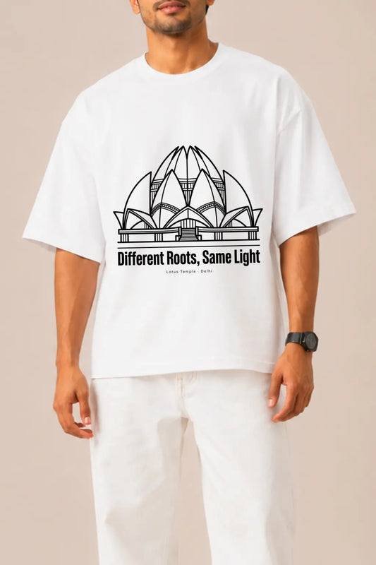Different Roots Same Light — Lotus Temple Graphic Print Closeup | JUNOSHI