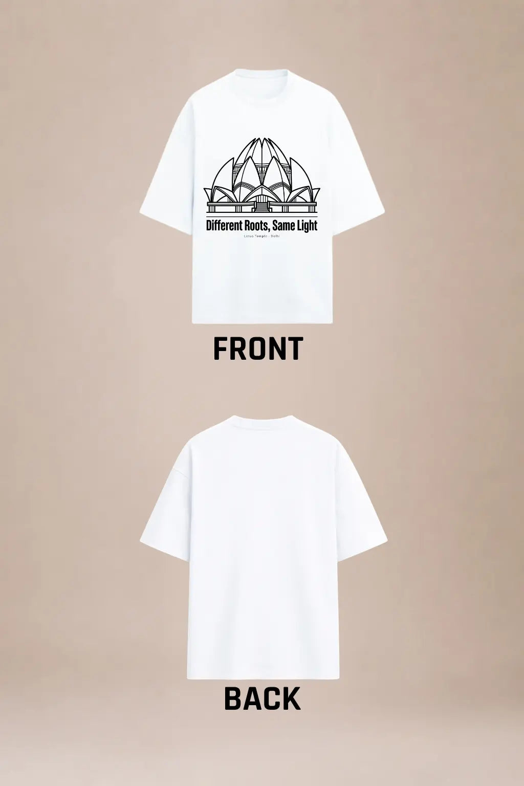 Different Roots Same Light — India Pride Tee Front and Back | JUNOSHI