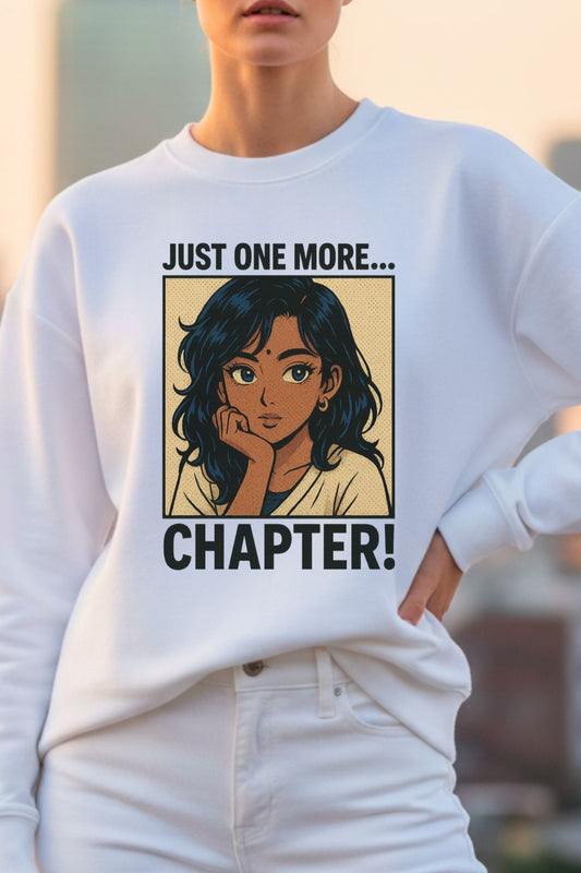 JUNOSHI Anime Book Lover Sweatshirt Women — Close-Up DTF Print, Reading Addiction Aesthetic
