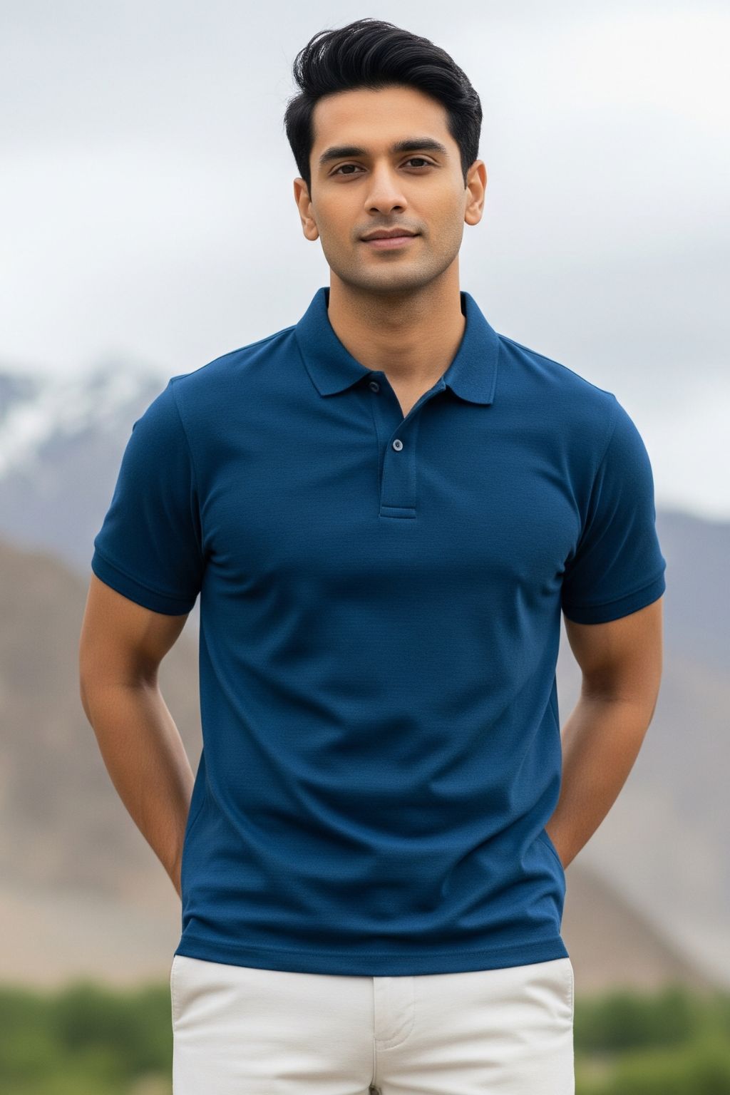JUNOSHI Men's Classic Polo T-shirt Royal Blue — Everyday Polo T-shirt Men, Premium Cotton Basics