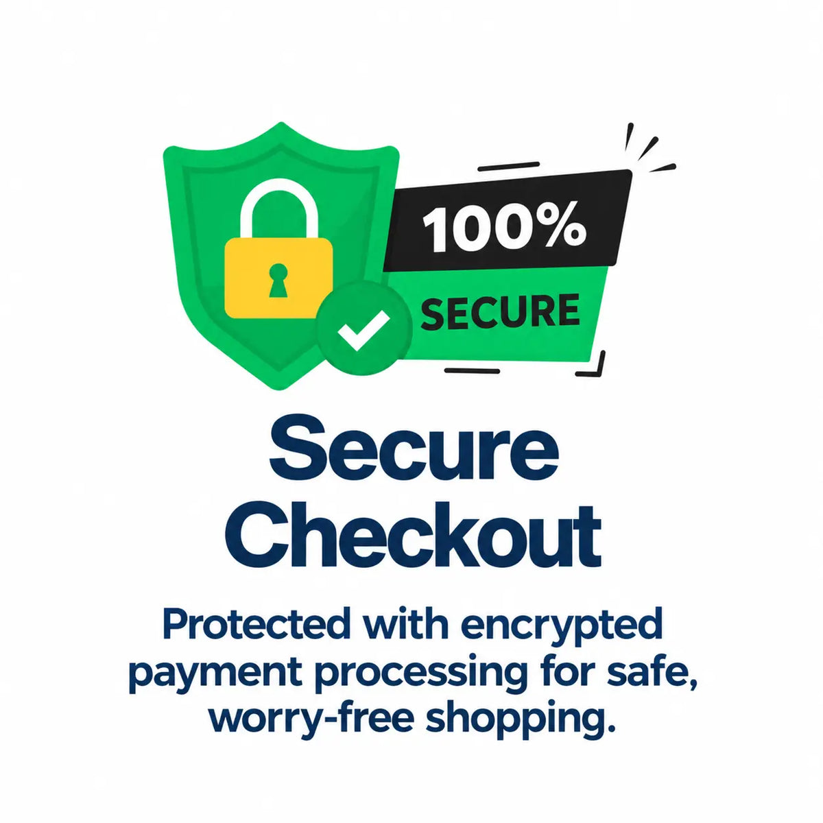 JUNOSHI 100% secure checkout shield and padlock badge for encrypted online payment when shopping streetwear in India