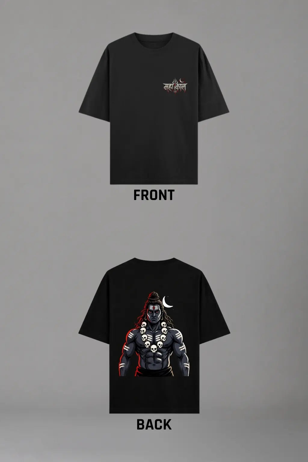 Mahakal Rudra — Front and Back Print Oversized Shiva T-Shirt | JUNOSHI