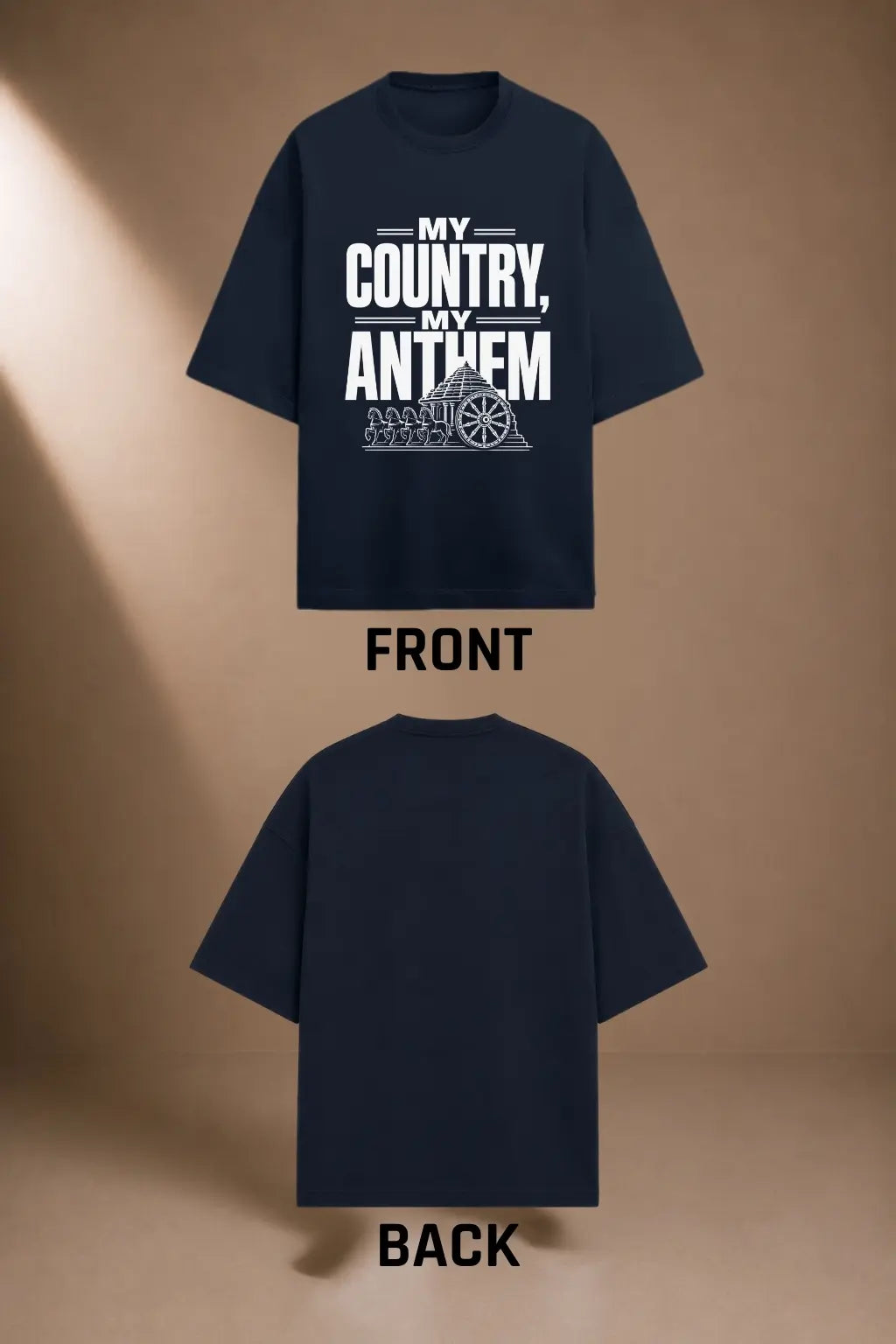 My Country My Anthem — Oversized Tee Front and Back View | JUNOSHI