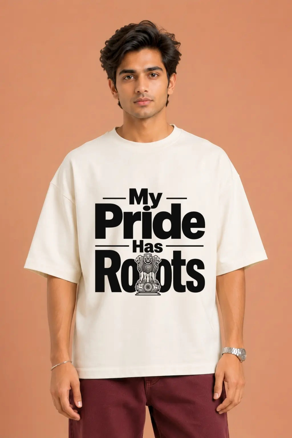 My Pride Has Roots — Patriotic Oversized Tee for Men