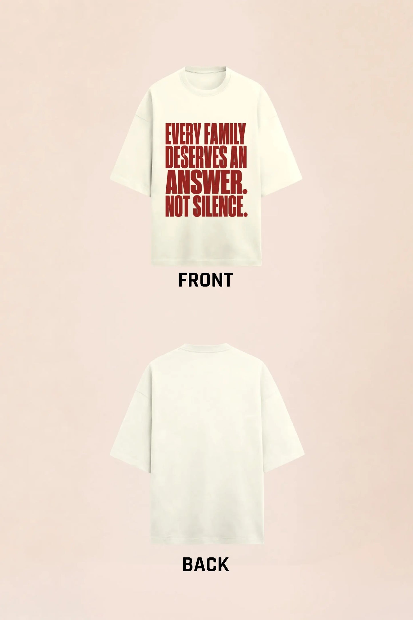 Not Silence Oversized Tee Flat Lay, Front and Back | JUNOSHI