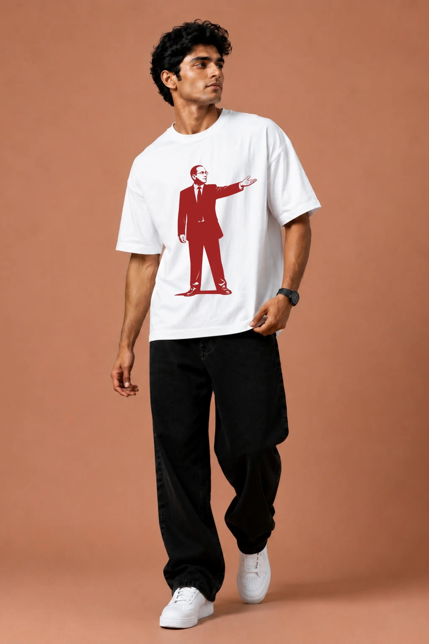 One Book One Country — Ambedkar Front Print Oversized Tee for Men | JUNOSHI