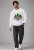 JUNOSHI Oversized Sweatshirt Men White — Machu Picchu Peru Travel Graphic, Walking the Wanderlust
