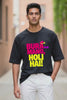 JUNOSHI Bura Na Mano Holi Hai Oversized T-Shirt Men — Black Street Style, Holi Festival Hype