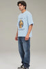 I Know Nothing Greek: Curious Humility Oversized Terry T-Shirt, Front and Back Reel Showing Shifu Print and Parthenon Back Design | JUNOSHI