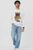 Man wearing white Indian Mom Logic oversized sweatshirt with funny desi mom quotes — JUNOSHI reel cover
