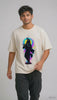 Neon Krishna Aura Oversized Terry Tee in Off-White — Divine Streetwear Reel