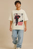 Boss Energy — Anime Streetwear Oversized Terry Tee in Off-White, Front View | JUNOSHI