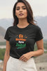 JUNOSHI Ek Number Apna India Women's Graphic T-Shirt — Tricolour Desi 
Patriotic Typography Print, Regular Fit, Black, Front View