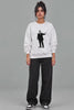 Not Born To Bow — Constitutional Pride Oversized Sweatshirt, front-to-back reveal reel on woman model | JUNOSHI