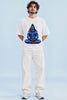 Video of a model wearing the Blue Lord Shiva Meditation Devotional Oversized Classic Tee, Front Print, Unisex | JUNOSHI