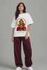 Vakratunda Mahakaya Ganesha Modak — White Oversized Terry T-Shirt for Women, Styling Reel | JUNOSHI