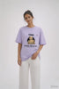 France Je Pense Donc Je Suis Oversized Terry Tee in Lavender — Women's front view with Shifu graphic and French philosophy print | Shifu's World | JUNOSHI