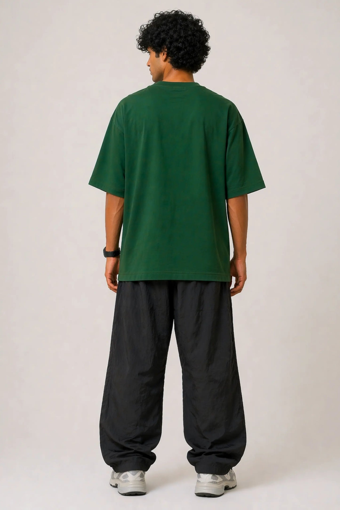 Roots Intact Ceiling Removed — Unisex Oversized Tee Back View, Forest Green | JUNOSHI