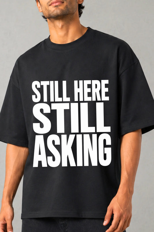 Still Here Still Asking — Equality Oversized Tee Print Detail | JUNOSHI