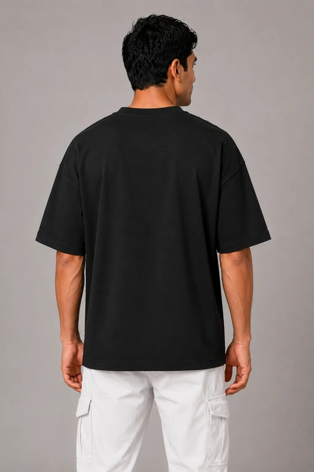 Terima Kasih Bali Oversized Terry Tee — Back View, Dropped Shoulder Fit | JUNOSHI