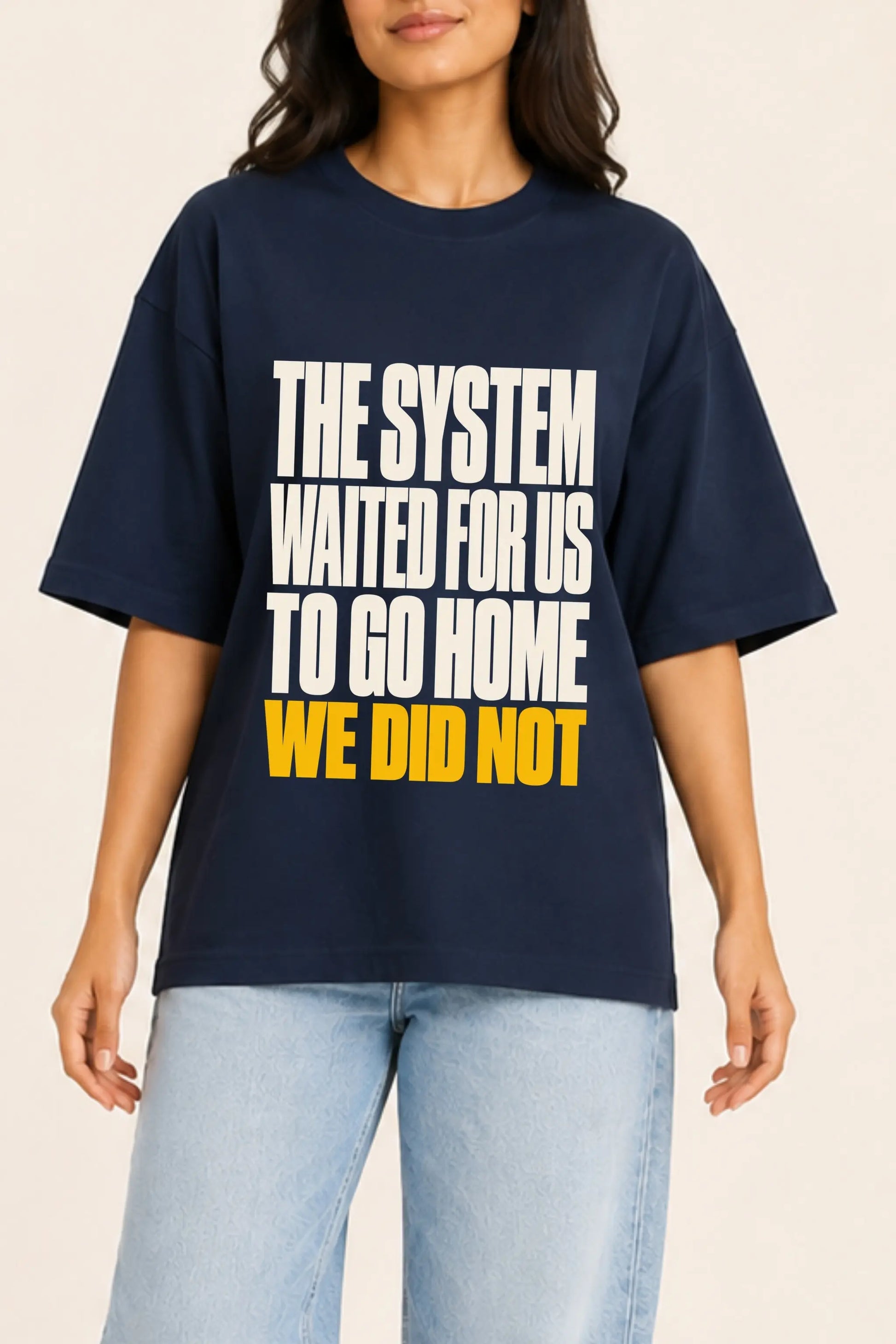 The System Waited — Constitutional Tee Close-Up Print Detail
