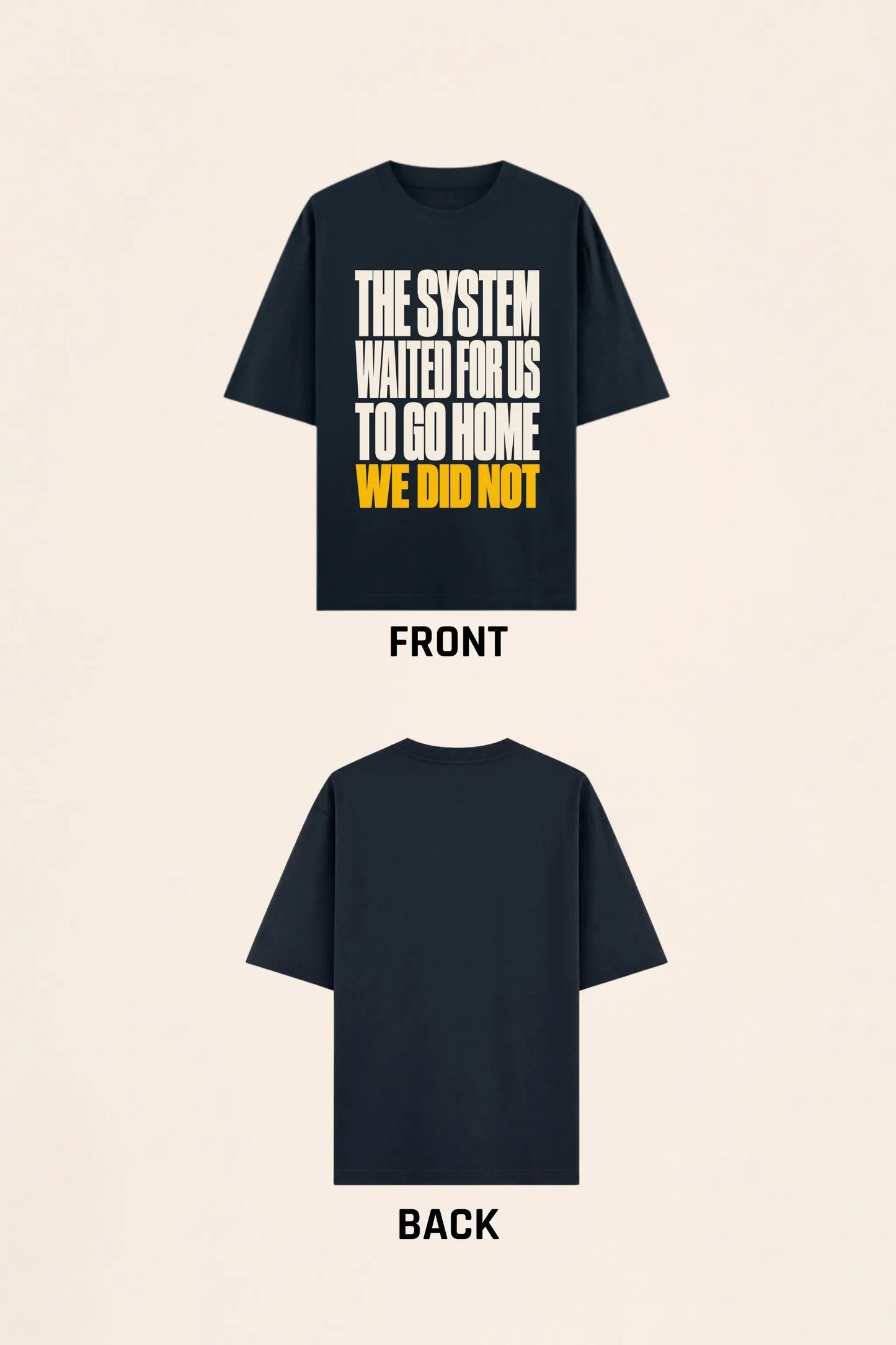 The System Waited — Constitutional Tee Front and Back Flat Lay