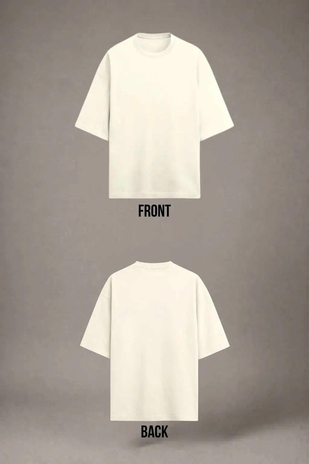 Tokyo Hungry oversized terry tee front and back ghost mockup — off-white unisex fit | JUNOSHI anime ramen graphic tee India