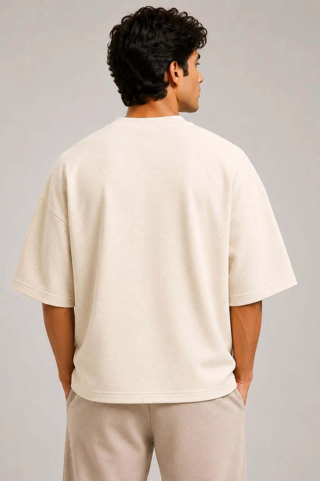 Unshaken Indian Pride — Oversized Terry Tee Back View | JUNOSHI