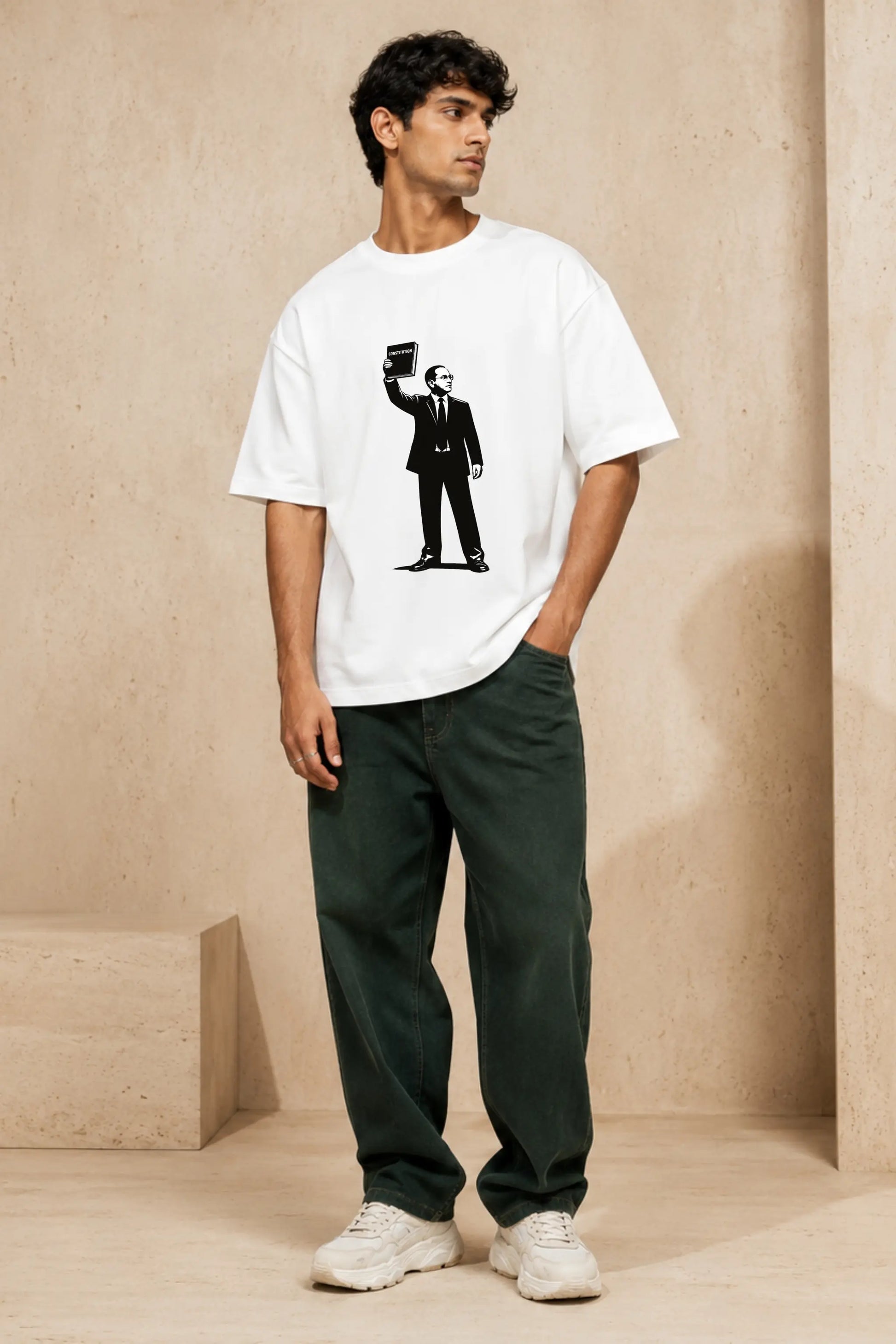 This Was Written For You — Ambedkar Constitution Oversized T-Shirt for Men | JUNOSHI